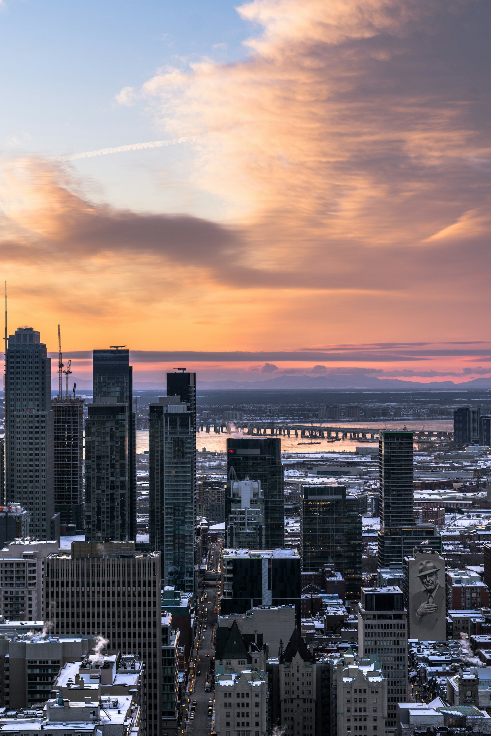 Luxury high-rise at twilight